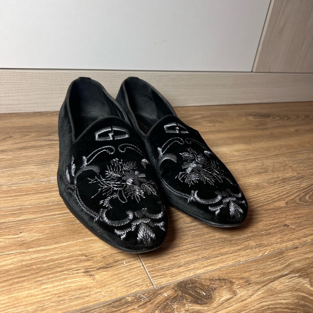 Giovanni Conti Elegant Black Embroidered Men's Loafers